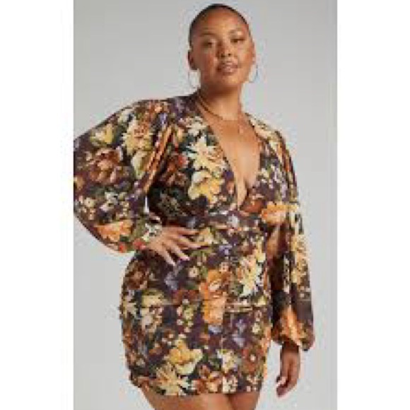 Showpo Latiana Plunge Neck Mini Dress Size 12 - Picture 3 of 9